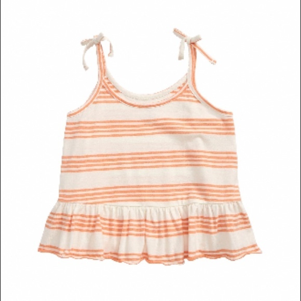Treasure & Bond Girls Coral Striped Flowy Peplum Tank Top L